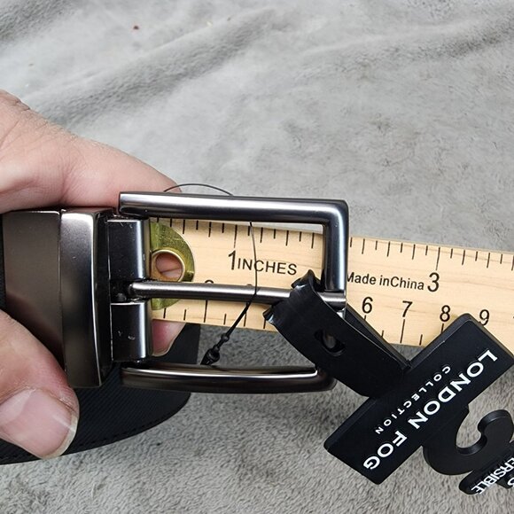 London Fog Belt Mens 38 Black & Brown Reversible Leather *NWT* - Picture 5 of 7